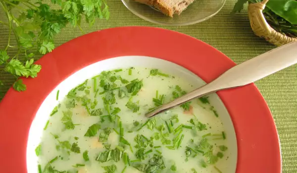 Бяла супа с магданоз