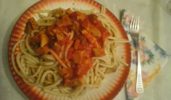 Постни спагети с манатарки