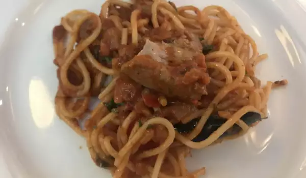 Спагети с вино и морски дарове