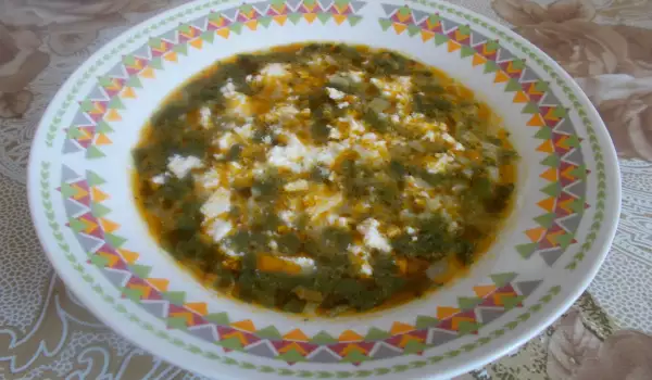 Спаначена супа със сирене и ориз