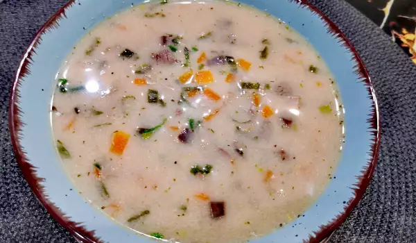 Супа от агнешки дреболии със застройка