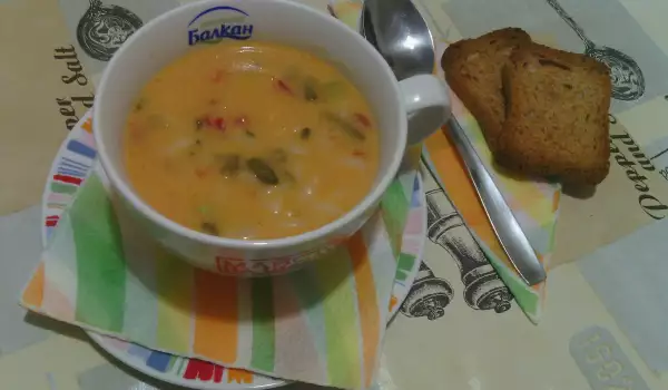Супа с арпа фиде и зеленчуци