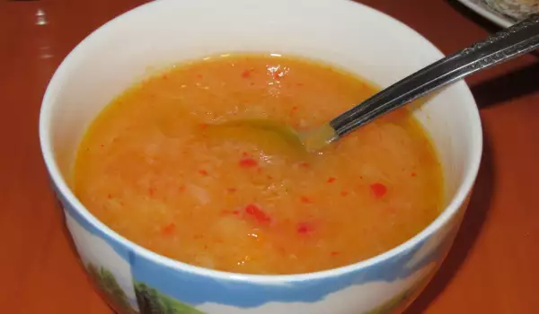 Супа с карфиол и печен пипер