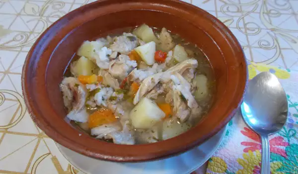 Супа с домашно пиле и ориз