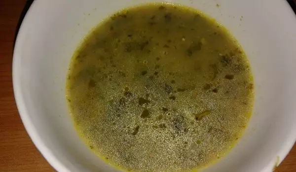 Спаначена супа с пуешко месо