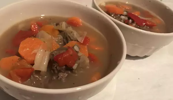 Супа с телешки дроб и оризов кускус