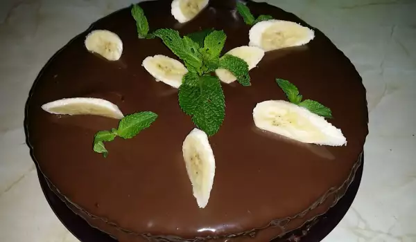 Експресна торта с шоколад и банани