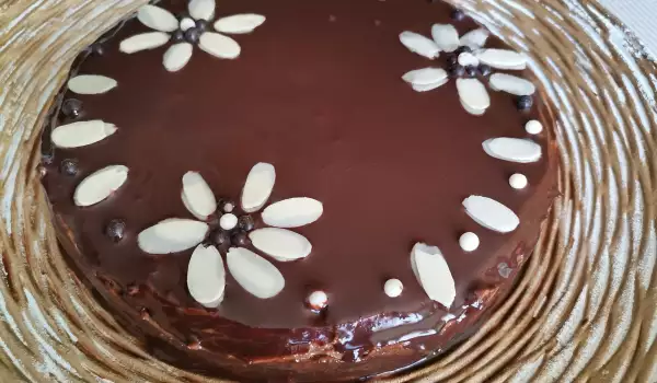 Мини шоколадова торта с орехов блат