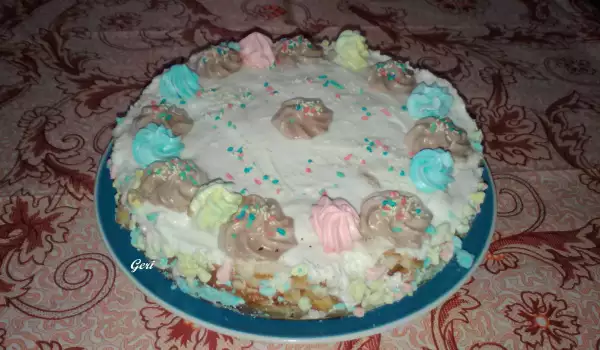 Торта с пандишпанови изрезки