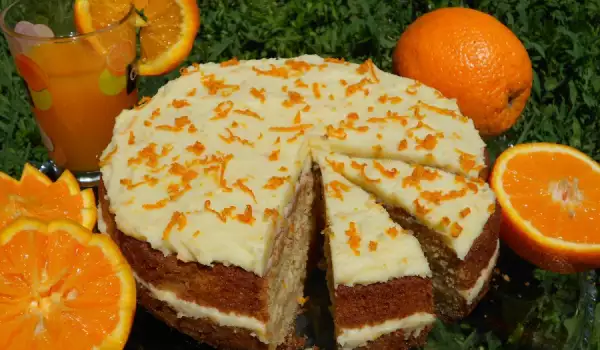 Торта с портокали и глазура