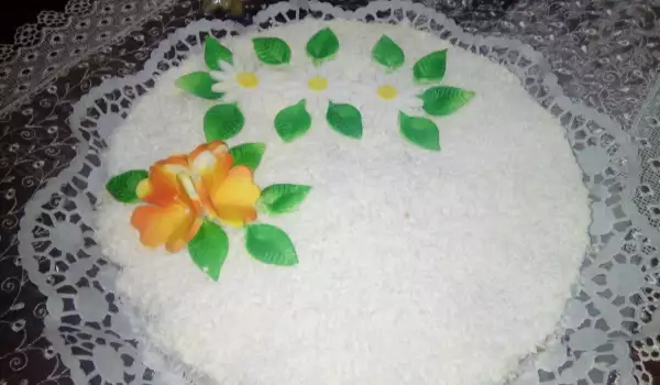 Торта Рафаело с бисквити