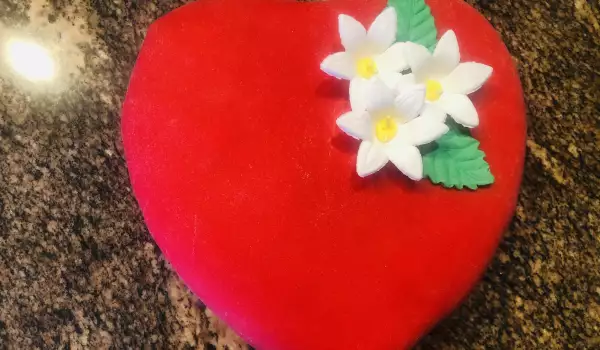 Торта червено сърце за Св. Валентин