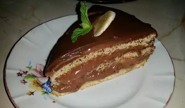 Експресна торта с шоколад и банани