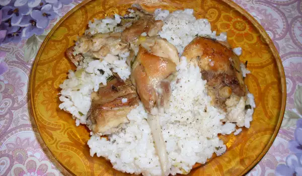 Заешко с ориз на фурна