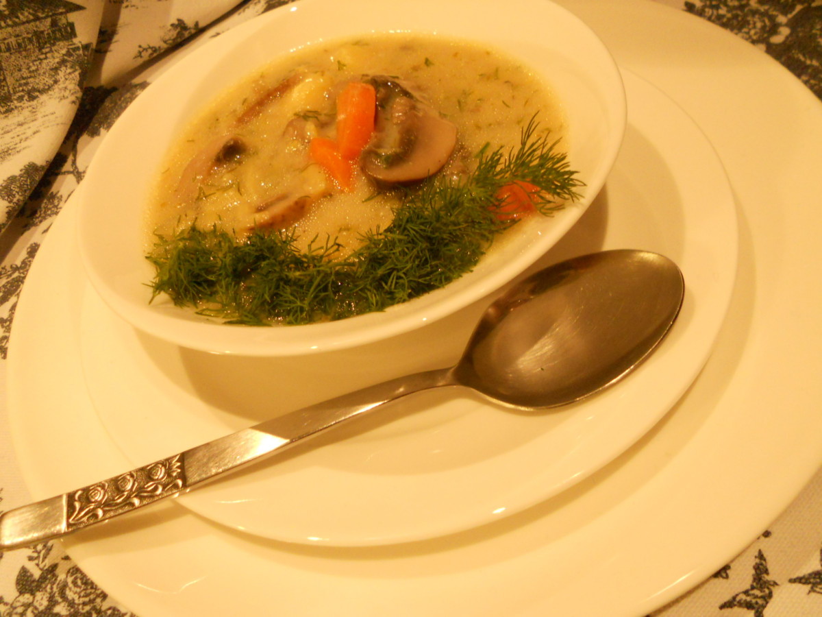 В притготвянето на тази гъбена супа със зеленчуци могат да