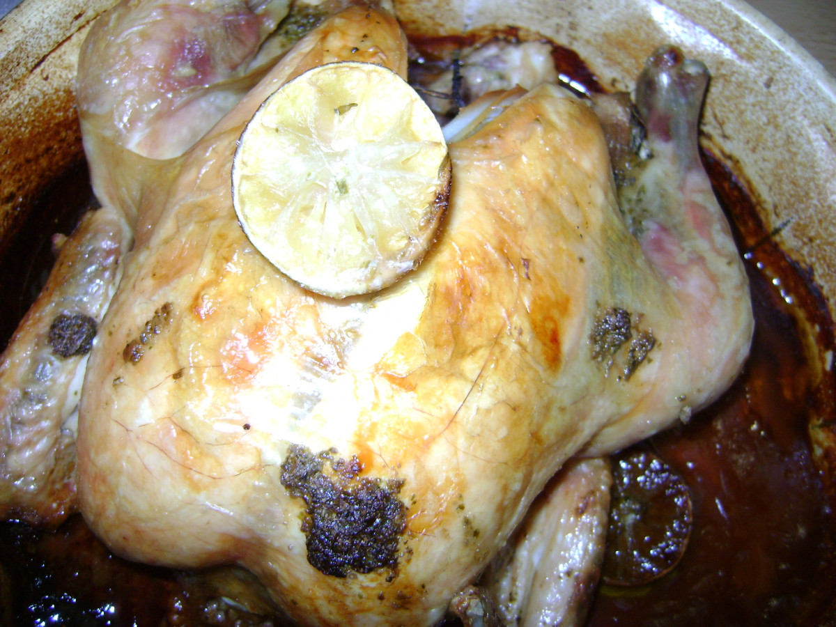 Уж обикновено печено пиле но добавете малко лимети чесън и