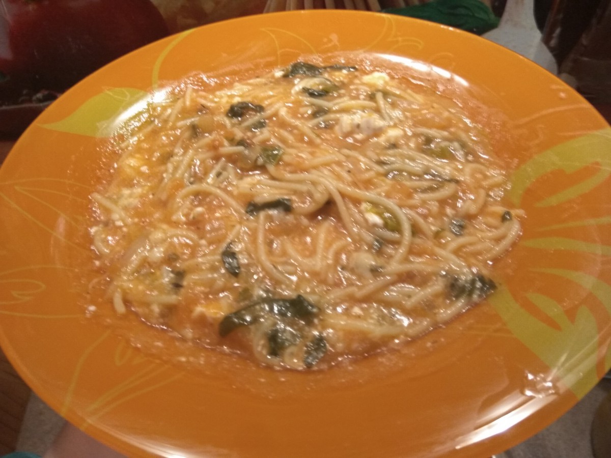 Семпло и по италиански - спагети с бекон и сметана!