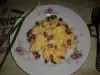 Вкусна вечеря яйца с луканка